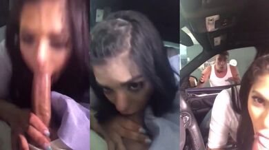 Gina Valentina chupando pauzão dotado dentro do carro até engolir porra