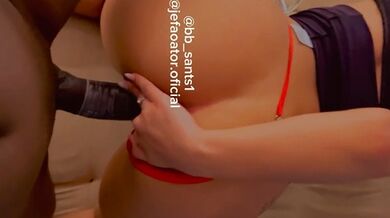 Morena BB Sants levando pauzão do Jefão de quatro