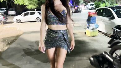 Beautiful whore openly seduces guys into sex by dancing without panties