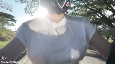 My favorite DiDi customer notices I'm not wearing a bra and puts his hands in my panties