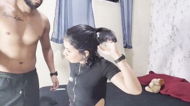 Couple after smoking a little, have a lot of sex and he cums on top of her