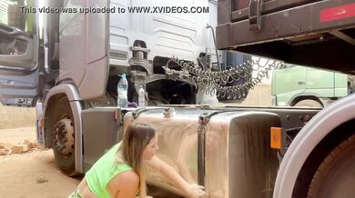 MILF truck driver working the machine