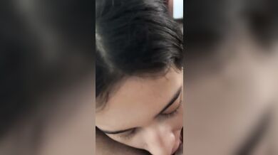 First Casting with 18yo Busty Skinny Brazilian Teen Latina - POV Blowjob