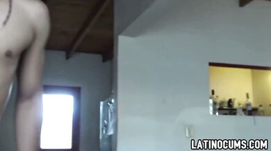 Sexy latino delivery boy with big dick paid to customer to fuck him