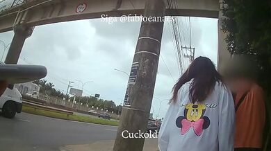 Horn challenge! Shy hotwife entering the cafe with black man as boyfriends and the cuckold on the side. subtitled BBC