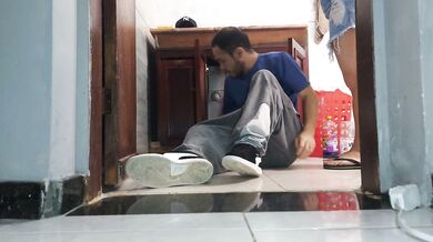 CUCKOLD WIFE receives plumber neighbor in skirt without panties