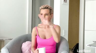 Super hot busty MILF Subil Arch knows how to deepthroat a big cock