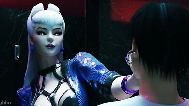 Hendai - pornô de mulheres sentando em 3D com musica de funk