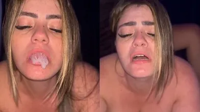 JESSICA ALENCAR DE QUATRO GEMENDO ALTO E TOMANDO LEITE NA BOCA