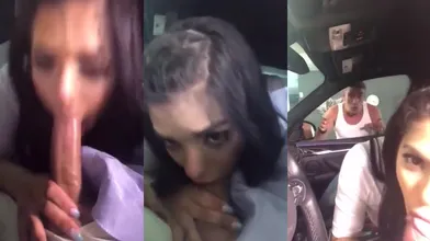 Gina Valentina chupando pauzão dotado dentro do carro até engolir porra