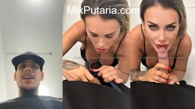 Andressa Urach mamando o pau do filho