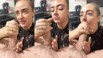 Loira pediu gozada na boca